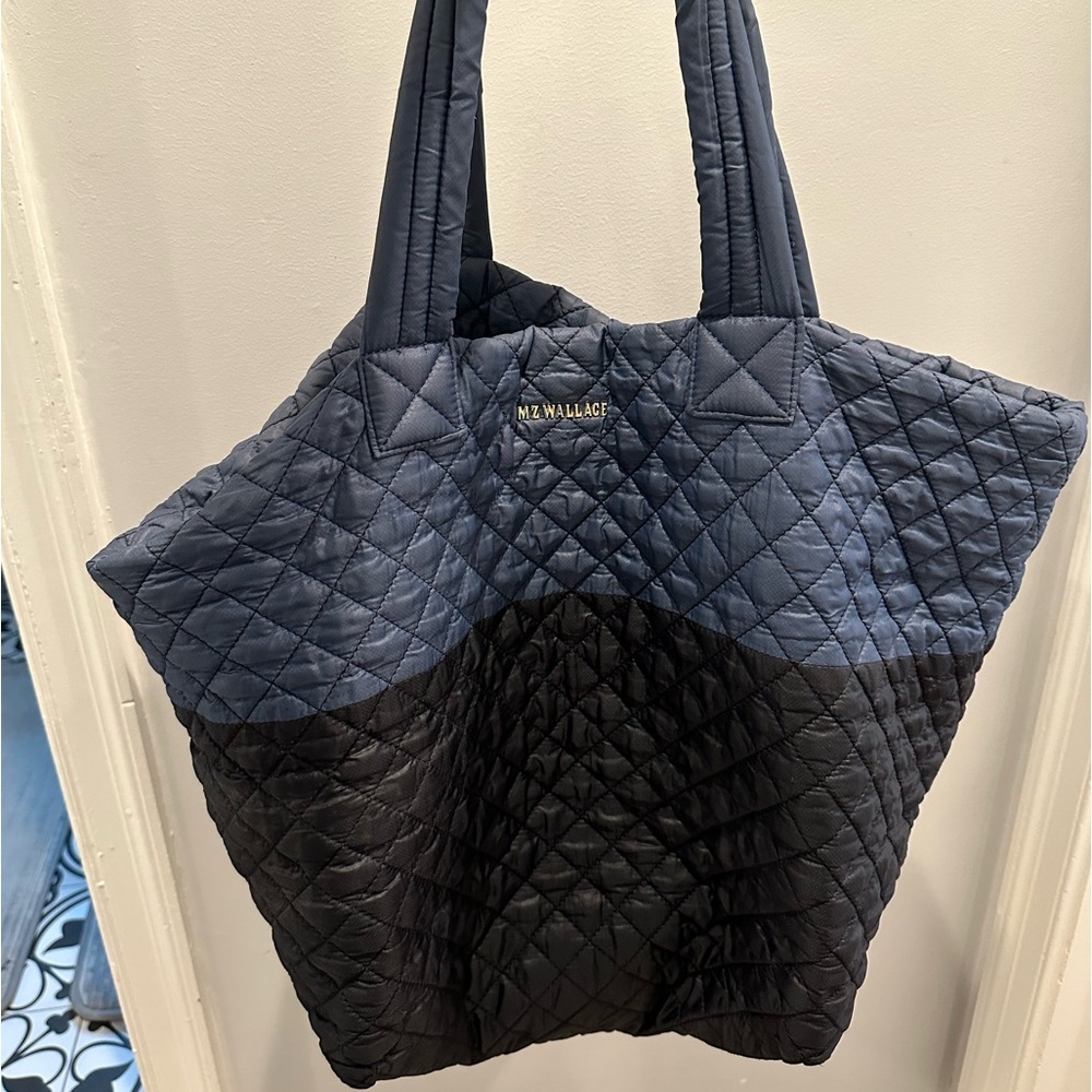 MZ WALLACE Large Metro Tote Navy and Black Colorblock